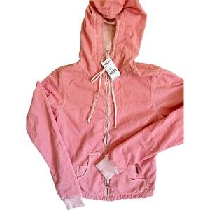 Hard Tail Forever Hoodie M Fine Wale Corduroy Pink Full Zip Cotton USA NWT